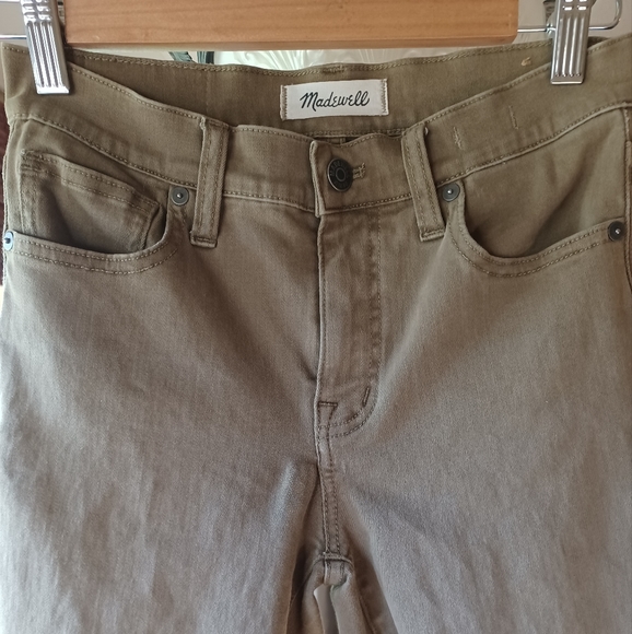 Madewell olive-green pants. GUC. 9" high riser. Size 25. - Picture 3 of 6